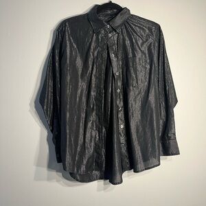 Gap “The Big Shirt” button down, silver and black